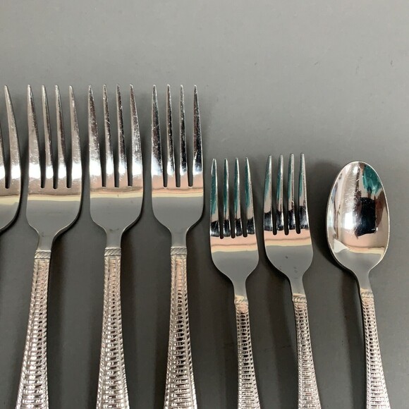 Home Target Weave Pattern Stainless Steel Knives Forks Spoon Lot of 10 - Picture 5 of 8